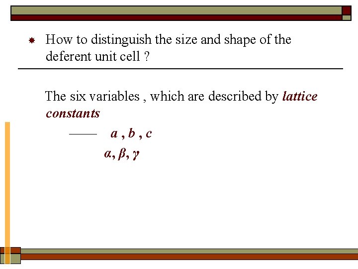  How to distinguish the size and shape of the deferent unit cell ?