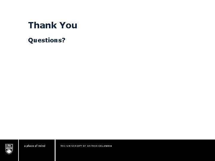 Thank You Questions? Thank You Questions?