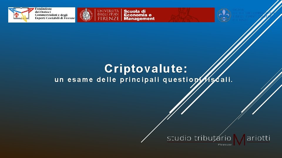 Criptovalute: un esame delle principali questioni fiscali. 