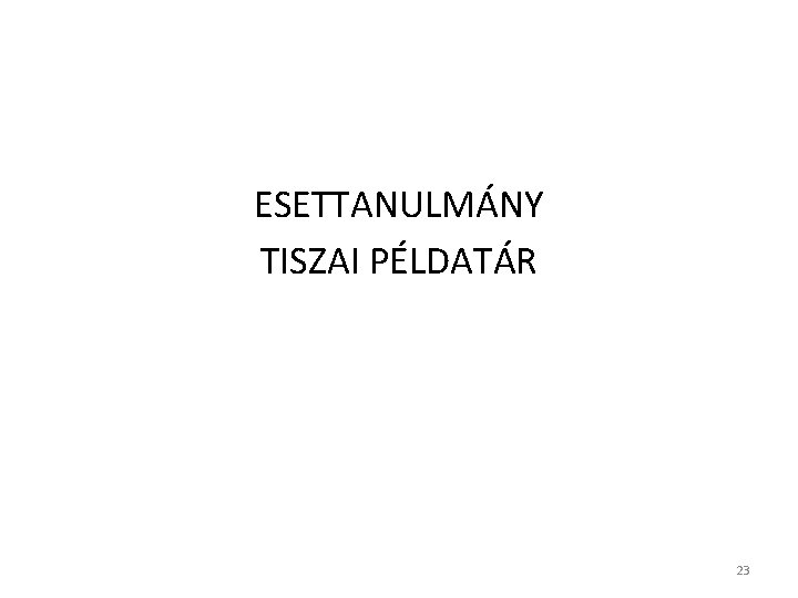 ESETTANULMÁNY TISZAI PÉLDATÁR 23 