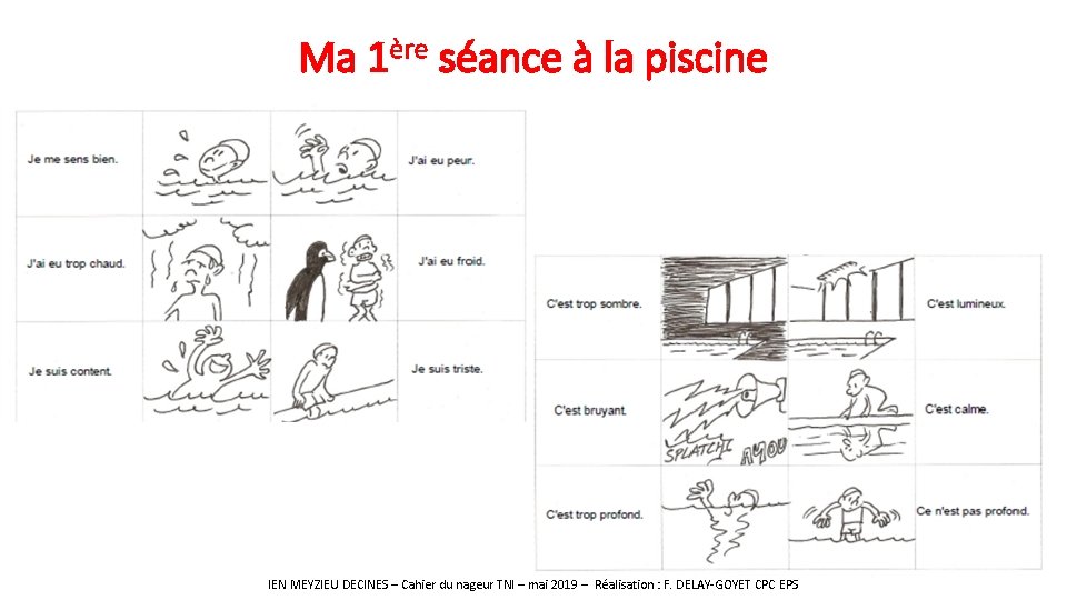 Ma 1ère séance à la piscine IEN MEYZIEU DECINES – Cahier du nageur TNI