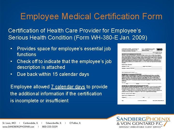 Employee Medical Certification Form Certification of Health Care Provider for Employee’s Serious Health Condition