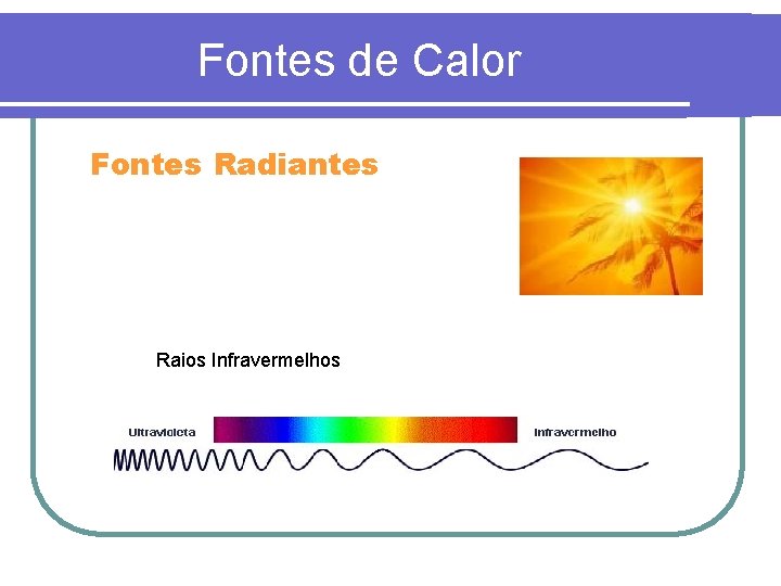 Fontes de Calor Fontes Radiantes Raios Infravermelhos 