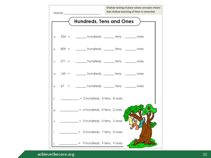 achievethecore. org 30 