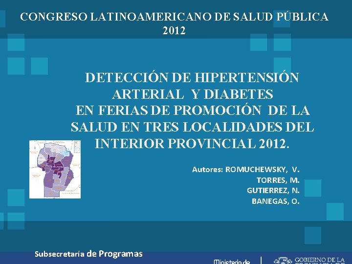 CONGRESO LATINOAMERICANO DE SALUD PBLICA 2012 DETECCIN DE