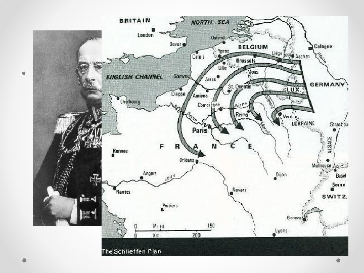 Het Von Schlieffenplan • Duitsland wilde een snelle en korte oorlog. Waarom? o -