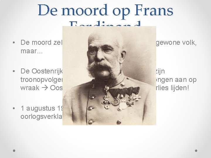 De moord op Frans Ferdinand • De moord zelf maakte weinig indruk op het