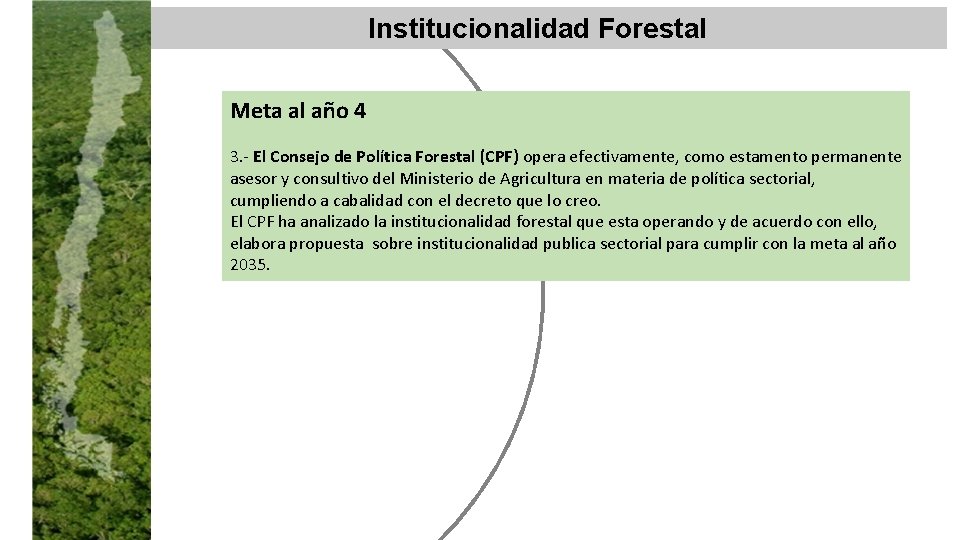 Institucionalidad Forestal Meta al año 4 3. - El Consejo de Política Forestal (CPF)