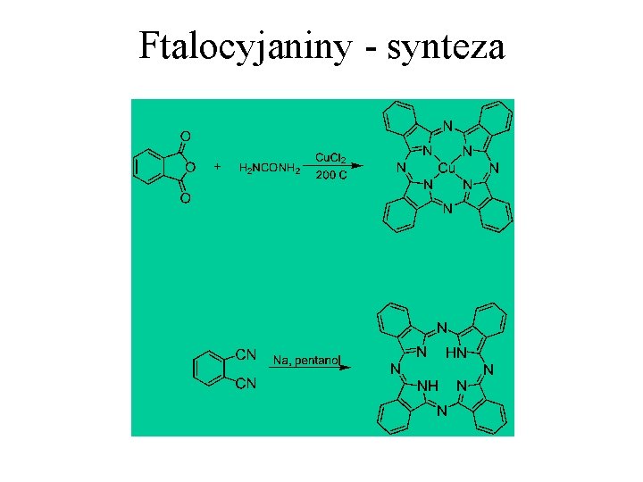 Ftalocyjaniny - synteza Ftalocyjaniny - synteza