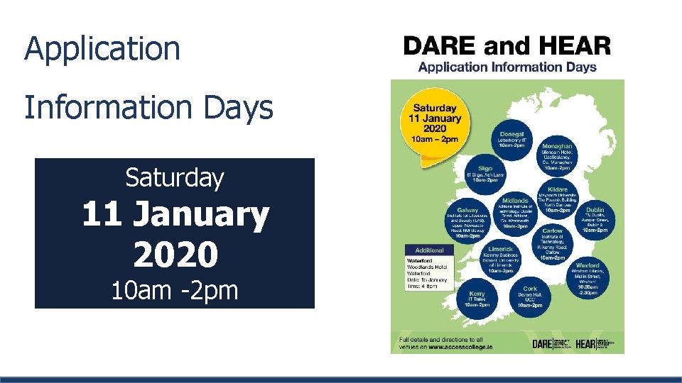 Application Information Days Saturday 11 January 2020 10 am -2 pm 