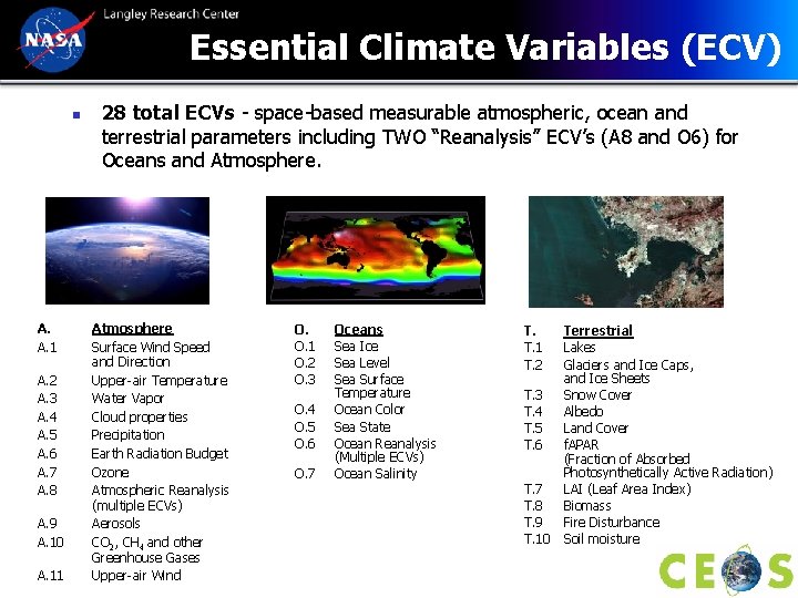 Essential Climate Variables (ECV) n A. A. 1 A. 2 A. 3 A. 4