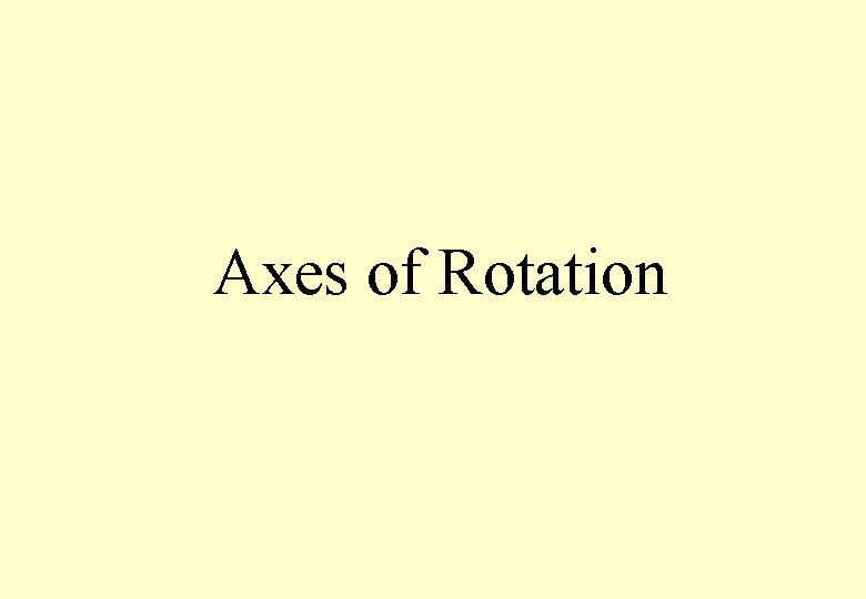 Axes of Rotation 