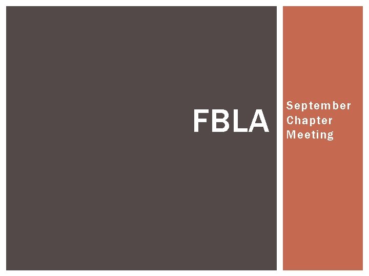 FBLA September Chapter Meeting 