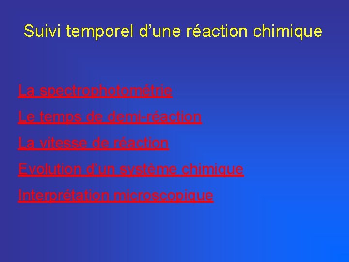 Suivi temporel dune raction chimique La spectrophotomtrie Le