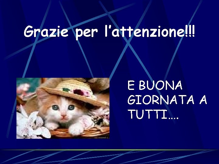 Grazie per l’attenzione!!! E BUONA GIORNATA A TUTTI…. 