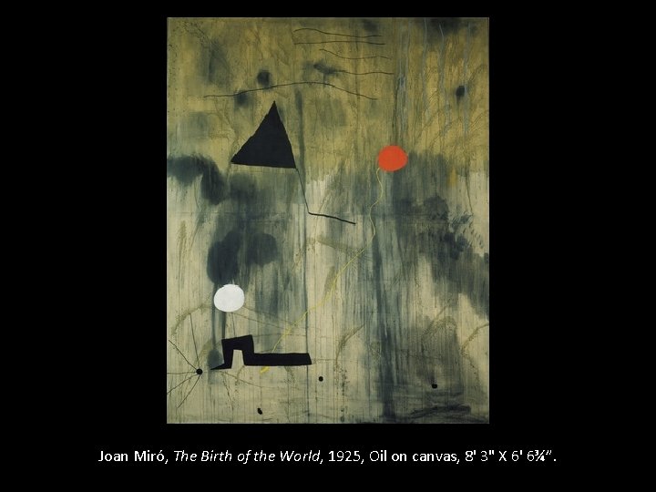Joan Miró, The Birth of the World, 1925, Oil on canvas, 8' 3" X