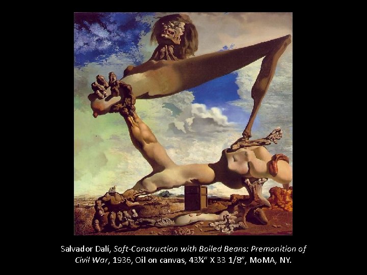 Salvador Dalí, Soft-Construction with Boiled Beans: Premonition of Civil War, 1936, Oil on canvas,