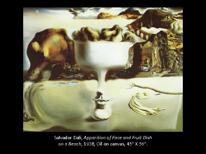 Salvador Dalí, Apparition of Face and Fruit Dish on a Beach, 1938, Oil on