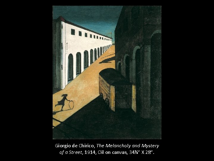 Giorgio de Chirico, The Melancholy and Mystery of a Street, 1914, Oil on canvas,