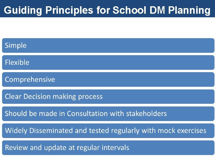 Guiding Principles for School DM Planning 41 