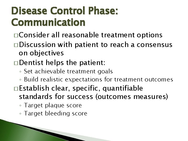 Lecture 5 Disease Control Phase ODRP 726 Patient