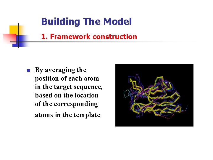 Building The Model 1. Framework construction n By averaging the position of each atom