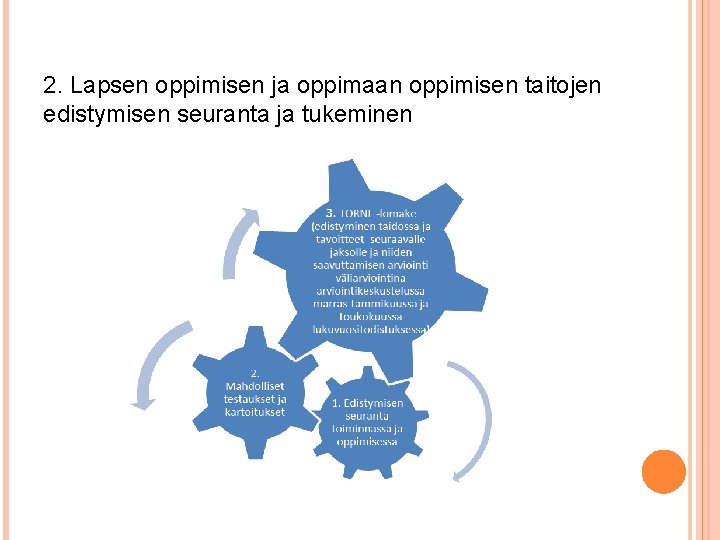 2. Lapsen oppimisen ja oppimaan oppimisen taitojen edistymisen seuranta ja tukeminen 