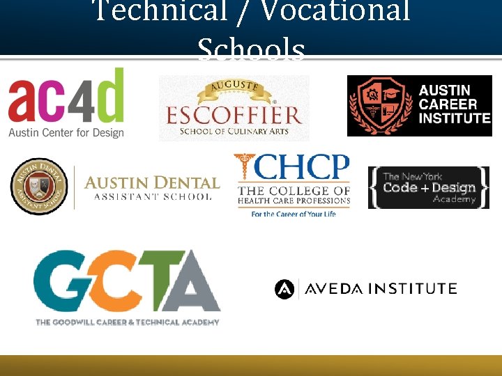 Technical / Vocational Schools Technical / Vocational Schools