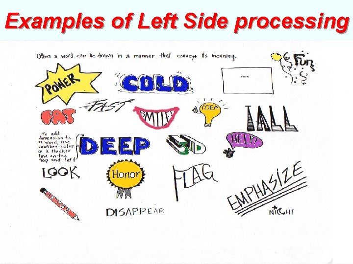 Examples of Left Side processing Examples of Left Side processing