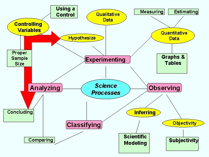 Using a Control Measuring Qualitative Data Controlling Variables Quantitative Data Hypothesize Proper Sample Size