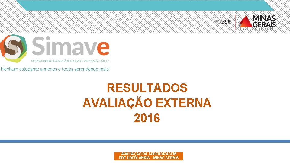 RESULTADOS AVALIAÇÃO EXTERNA 2016 AVALIAÇÃO DA APRENDIZAGEM SRE UBERL NDIA – MINAS GERAIS 