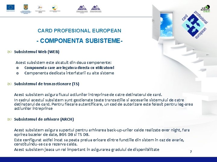 CARD PROFESIONAL EUROPEAN - COMPONENTA SUBISTEME Subsistemul Web (WEB) Acest subsistem este alcatuit din CARD PROFESIONAL EUROPEAN - COMPONENTA SUBISTEME Subsistemul Web (WEB) Acest subsistem este alcatuit din