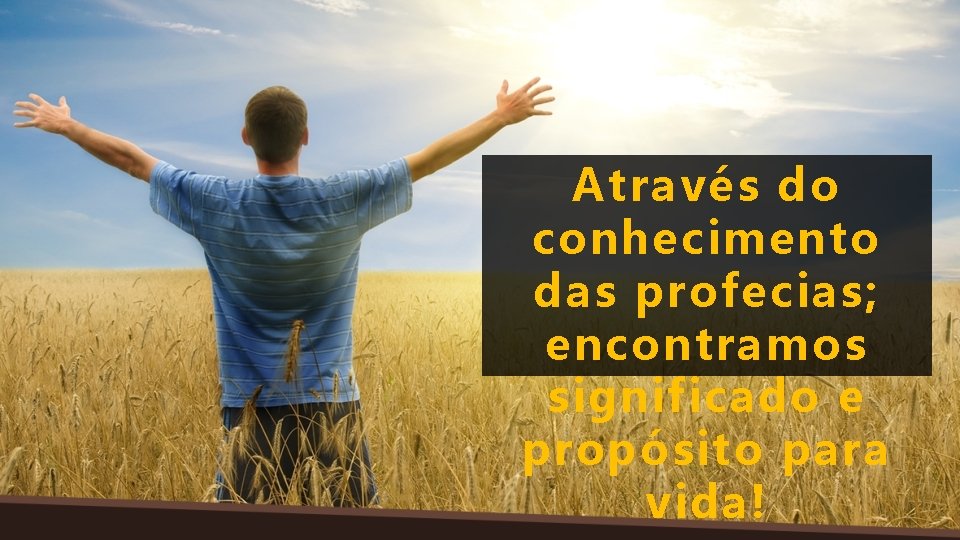 Através do conhecimento das profecias; encontramos significado e propósito para vida! 
