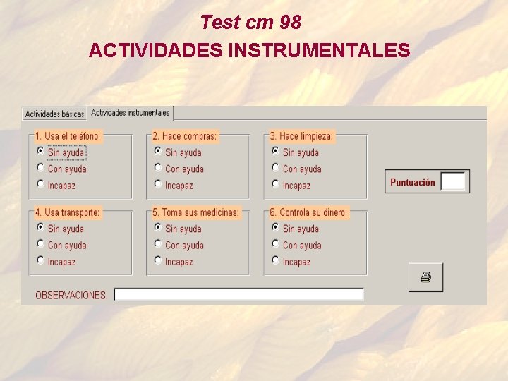 Test cm 98 ACTIVIDADES INSTRUMENTALES Test cm 98 ACTIVIDADES INSTRUMENTALES