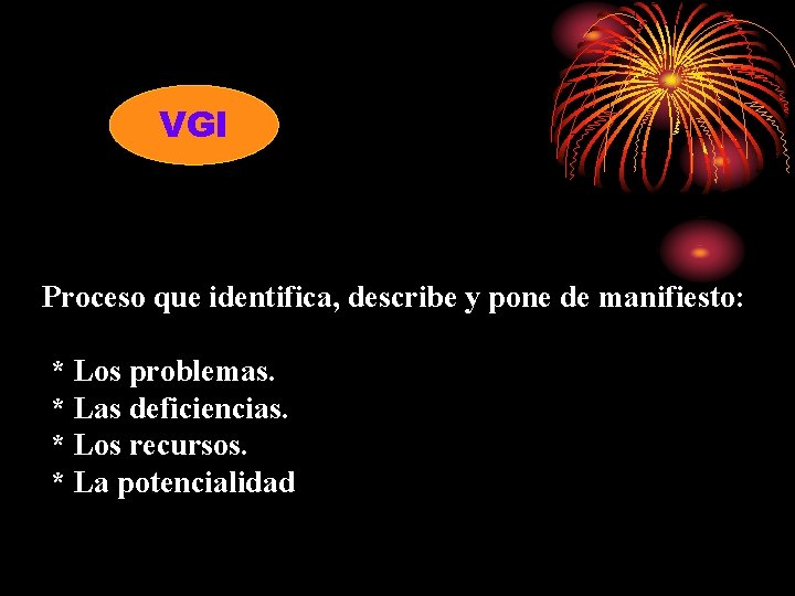 VGI Proceso que identifica, describe y pone de manifiesto: * Los problemas. * Las VGI Proceso que identifica, describe y pone de manifiesto: * Los problemas. * Las