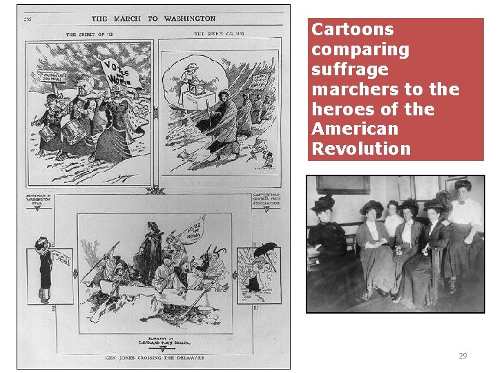 Cartoons comparing suffrage marchers to the heroes of the American Revolution 29 Cartoons comparing suffrage marchers to the heroes of the American Revolution 29