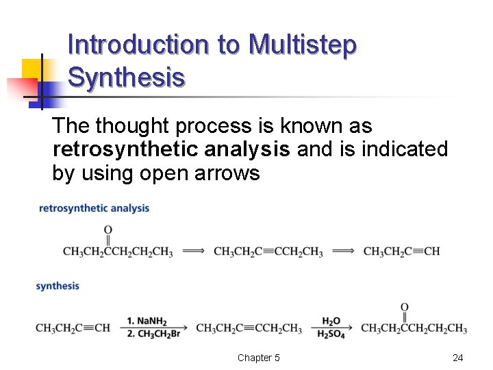 Introduction to Multistep Synthesis The thought process is known as retrosynthetic analysis and is