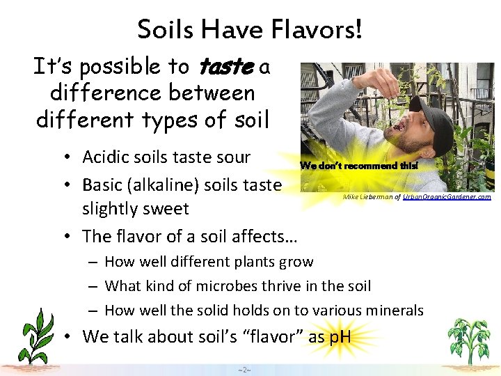 Soils Have Flavors! It’s possible to taste a difference between different types of soil