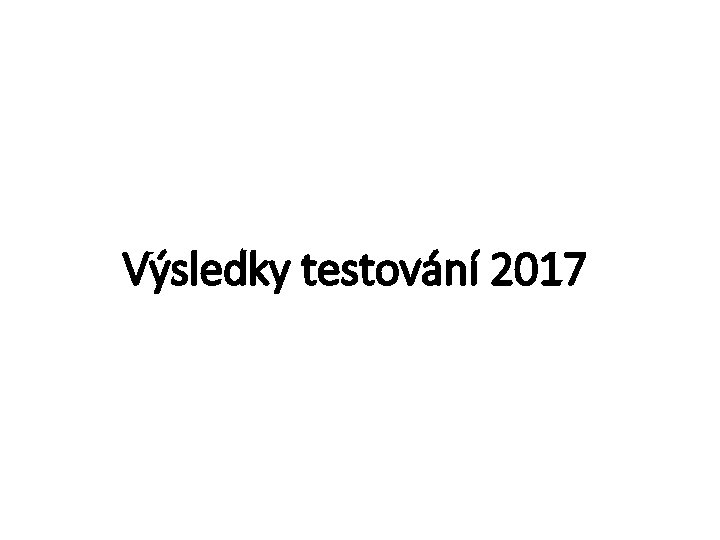 Výsledky testování 2017 