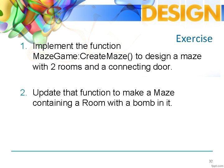 Exercise 1. Implement the function Maze. Game: Create. Maze() to design a maze with