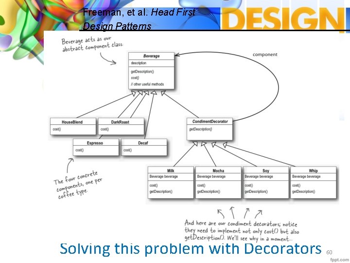 Freeman, et al. Head First Design Patterns Solving this problem with Decorators 60 