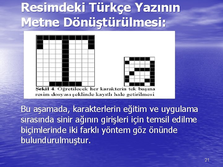 Resimdeki Türkçe Yazının Metne Dönüştürülmesi: Bu aşamada, karakterlerin eğitim ve uygulama sırasında sinir ağının