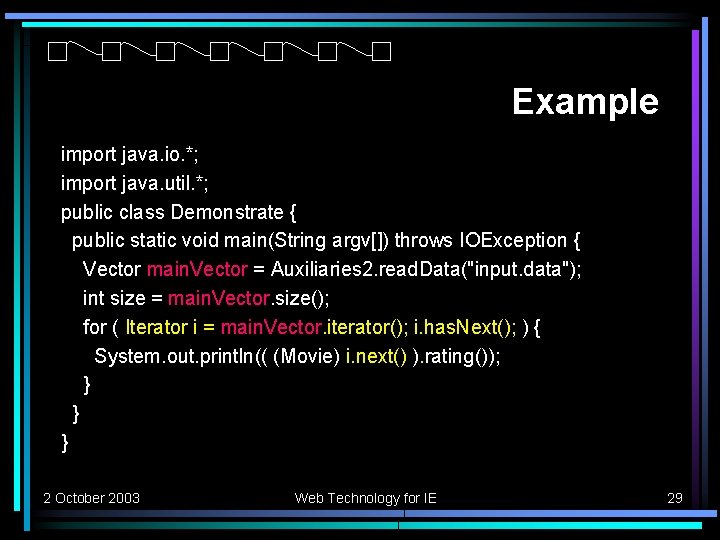 Example import java. io. *; import java. util. *; public class Demonstrate { public