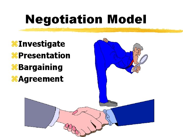 Negotiation Model z. Investigate z. Presentation z. Bargaining z. Agreement 