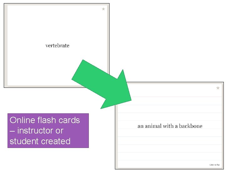 Online flash cards – instructor or student created 