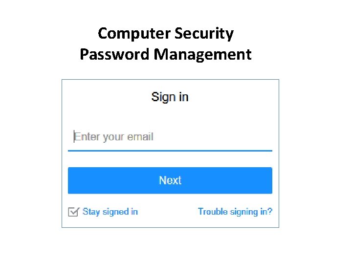 Computer Security Password Management 