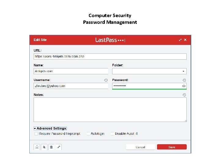 Computer Security Password Management 