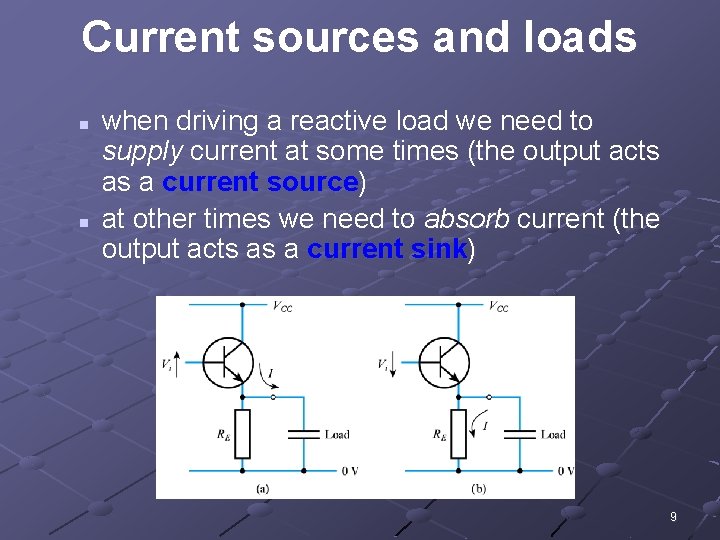 Current sources and loads n n when driving a reactive load we need to