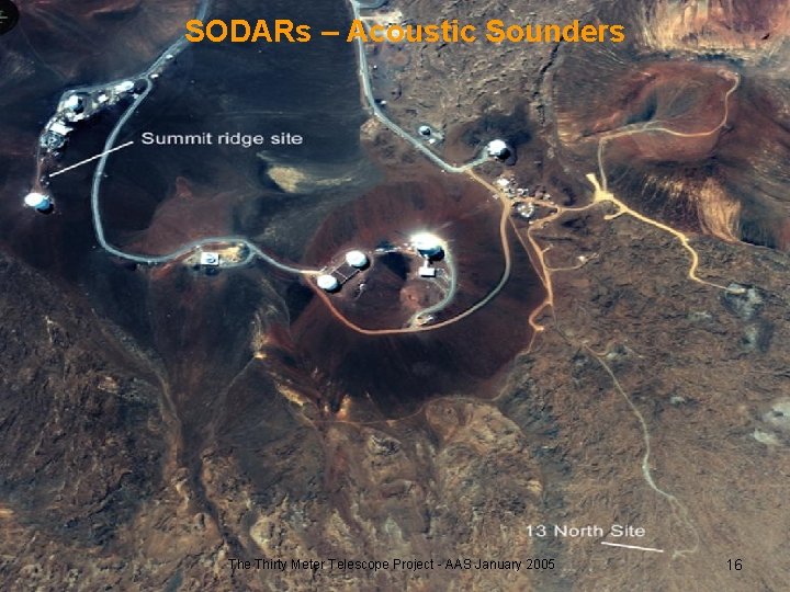 SODARs – Acoustic Sounders The Thirty Meter Telescope Project - AAS January 2005 16