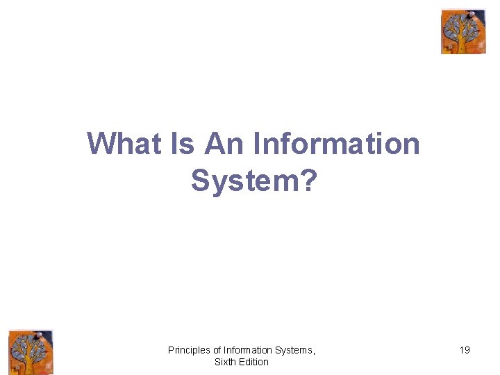 What Is An Information System? Principles of Information Systems, Sixth Edition 19 